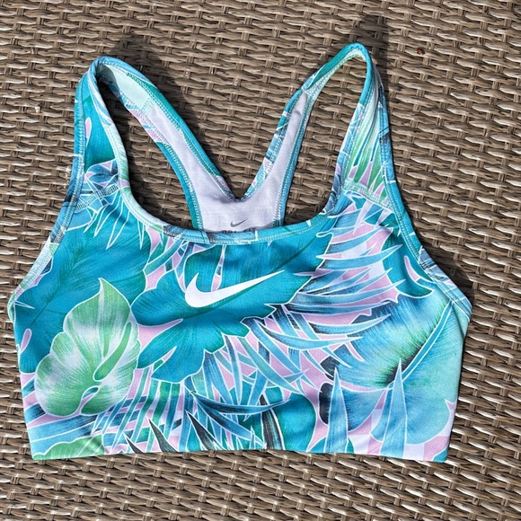 Nike Other - Nike Women's Leaf Print sports bra - Blue and Pink, size medium